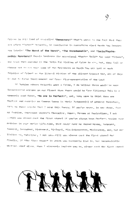 Flean 0 1L 1 0f <o-cal 1ot “Damocracy!® Whattn wara o the fast that e St 1wl “The Morst of the Worste, *The lintadaenable", noi *Socio/Paycho. Pathic Manatarar® ne 1o St the accantonal “Panter TRELS for el “Frimas, W N then aarean 1o the “la Far Uicting af felne to <o, e, thay fatl ar NS At 1 s that om0 AT e Orirnrs o feath P ar it 4 mich “ietine ¢ Criae 2 e TEtaral Vet A the allaned Srimsnt Aty AL of this 1 et Fatae Taarsnwent e e Kisrenemsentation ¢ the Lot T inian Athara tnfusty wore n Frise, T do selisve there woulst e ~arn Fron on eur Plannt e thern wuld he €roe itizenet Tis {5 s oy Sinno, ™Mo one s Parfacti®, vat, wny sece t thint thev ars PArfet and neereins an amsnn Snas i their Srimmt(a) f otharat Tharnfore, fove this funcu; 16 voutus neunr . in anv shome, fare 0F T2 st roven amverats Charactsr. Hlanes. Nrenms or fanieations, T sk VELY vt s cant the Firas <tonn? 14 youtus atunys hesn Parfars- avinn POt 0 s ont i Lifa-ties, that couli ver he deemed Heona, Tnderant, TRTa , Tearudent, Dishanast, Dialoyal, Win-Interprated, Mslandtog, and, hut o T R PR A g A UL, 1F 0o Ghace tnmen $0 o von surrantly e fn, hoe qsradncdal v BT ronf L1 then T atncaraly inglars Ve fn, alraes cact the firet renet THARER